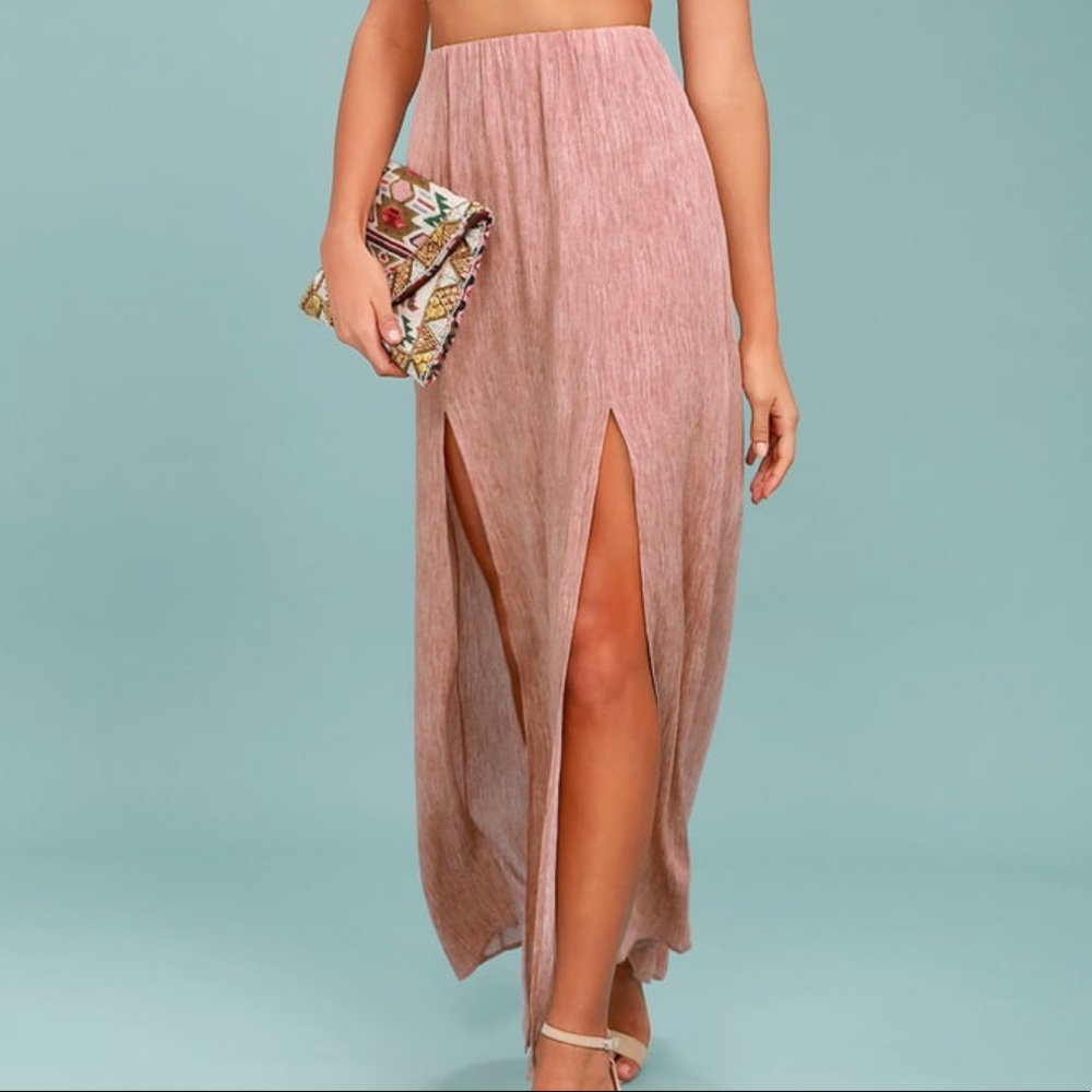 Lulu’s Guide Me Home Blush Pink Maxi Skirt